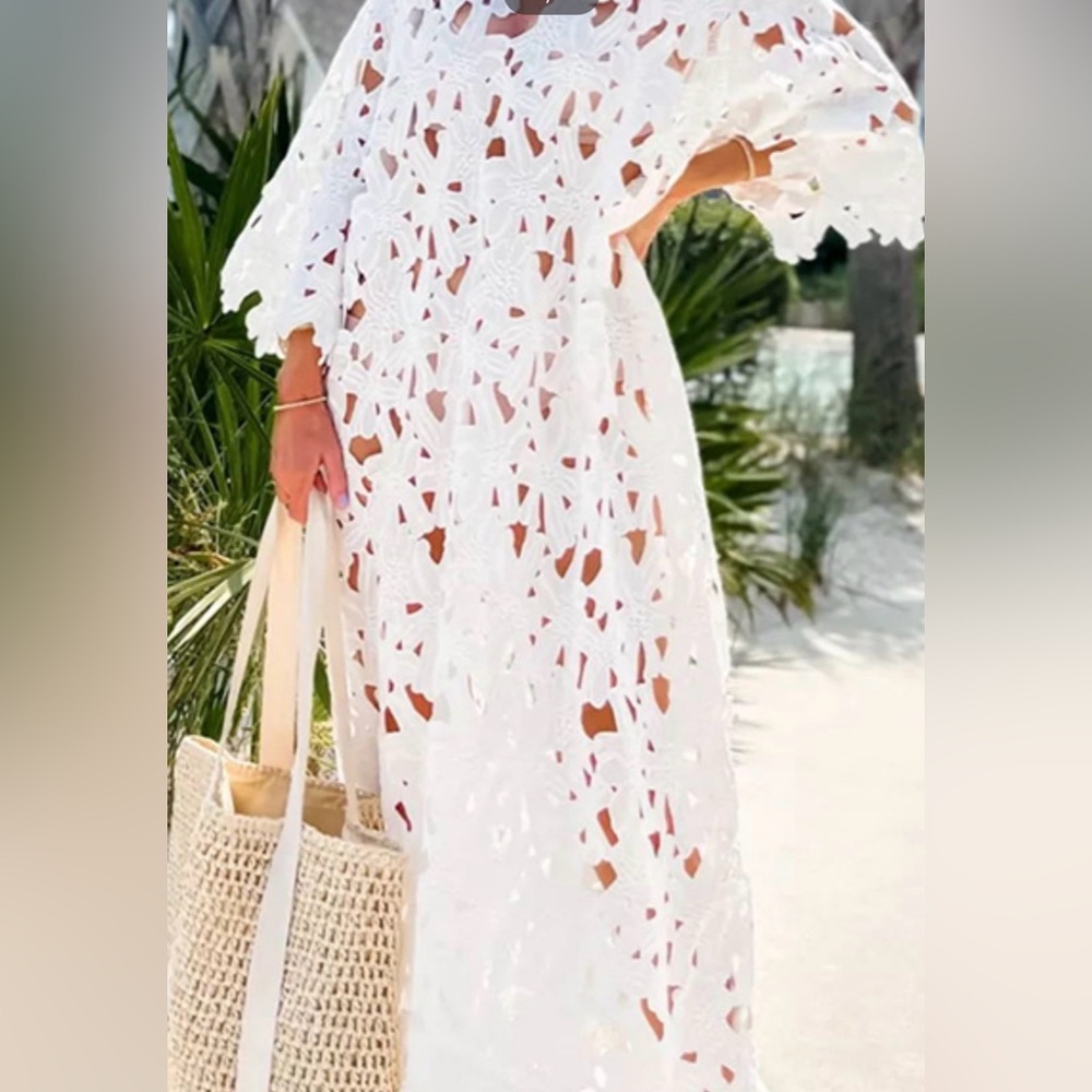 White Lace caftan NWT